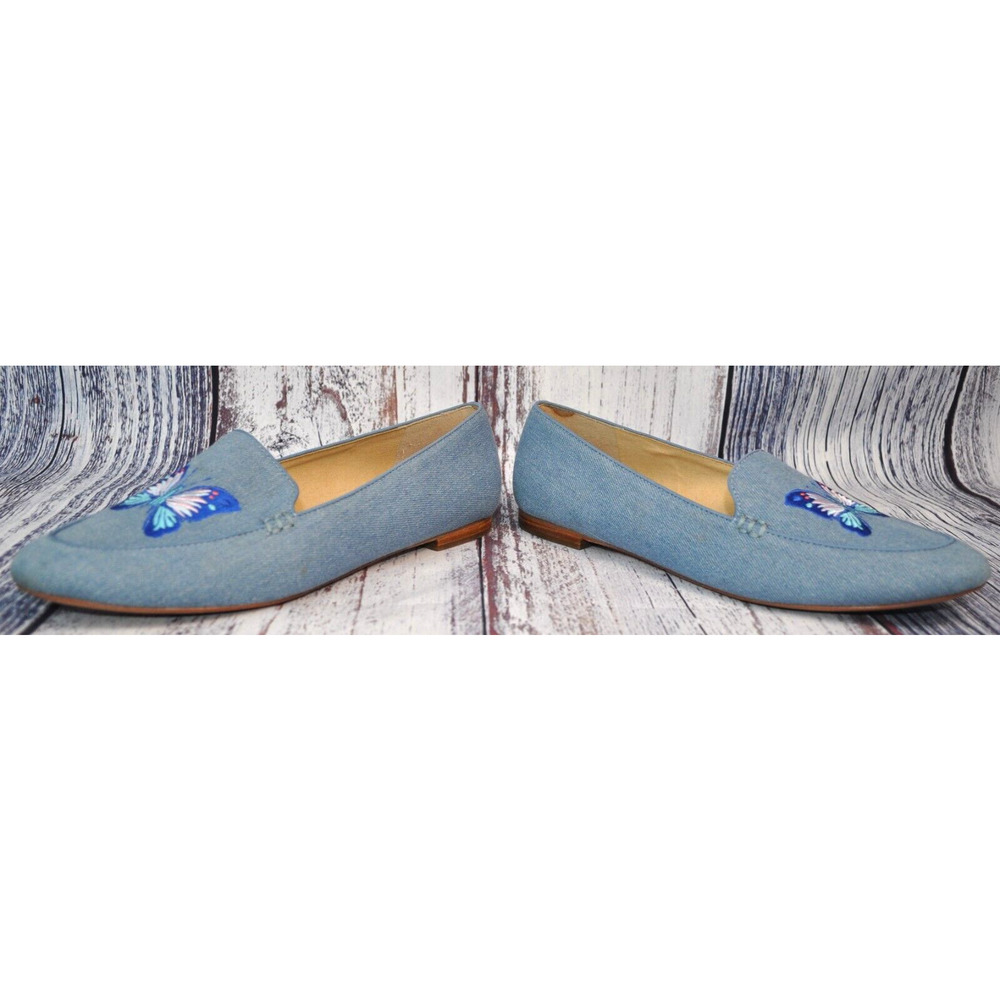 Talbots Blue Butterfly Embroidered Loafers - Picture 5 of 8